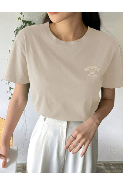 SUNSHINE Baskılı Oversize Tshirt