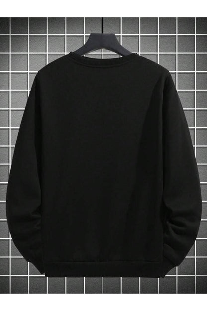 AK47 Baskılı Erkek Oversize Bisiklet Yaka Sweatshirt