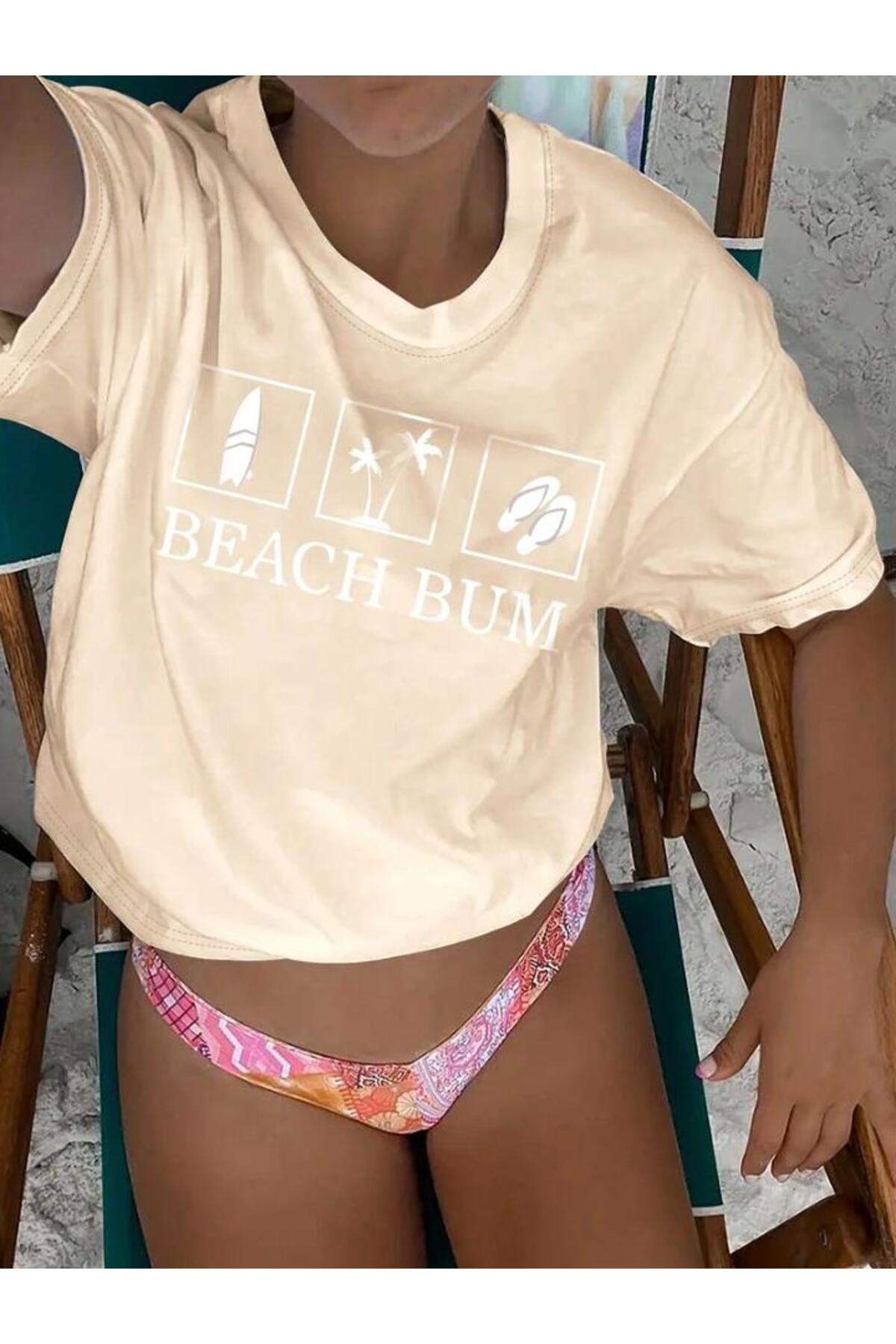 BEACH BUM Pamuklu Kısa Kol (Oversize) Tshirt