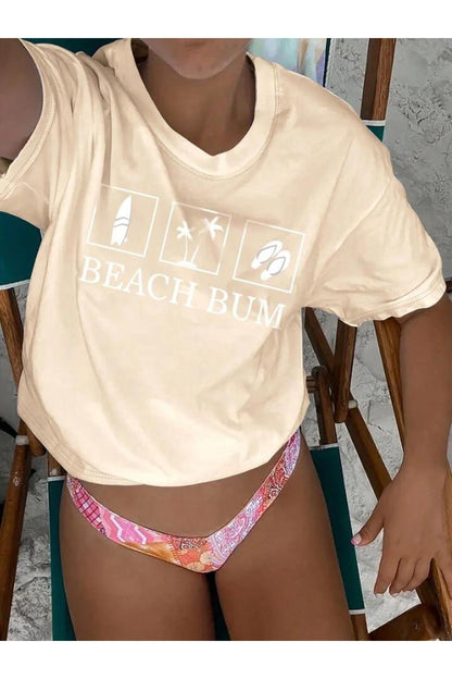 BEACH BUM Pamuklu Kısa Kol (Oversize) Tshirt