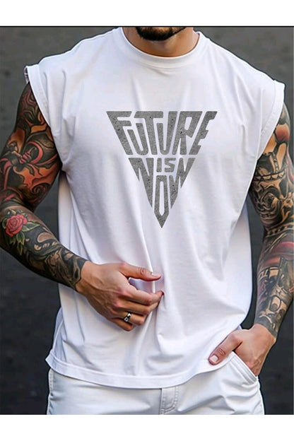 FUTURE Baskılı Kolsuz tshirt Erkek Sıfır Kol Giyim Spor Giyim Oversize T-SHİRT