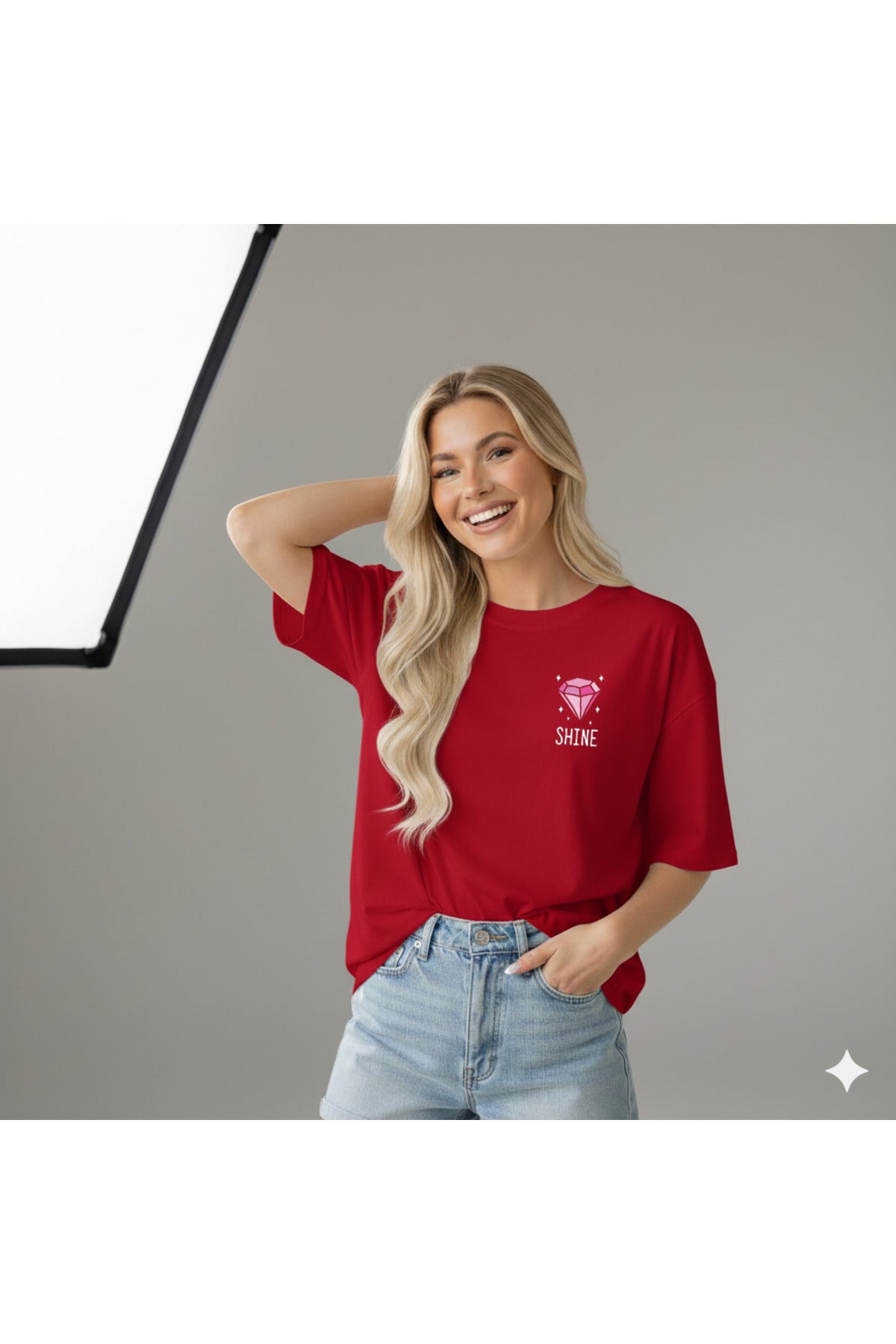 ELMAS SHINE Baskılı Kadın Tshirt