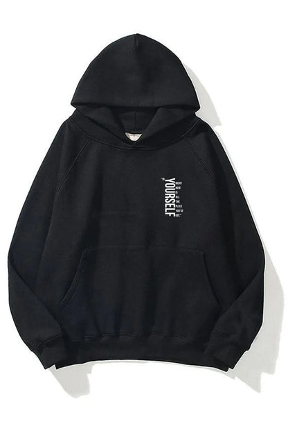 YOURSELF Baskılı Oversize Kapşonlu HOODİE Sweatshirt