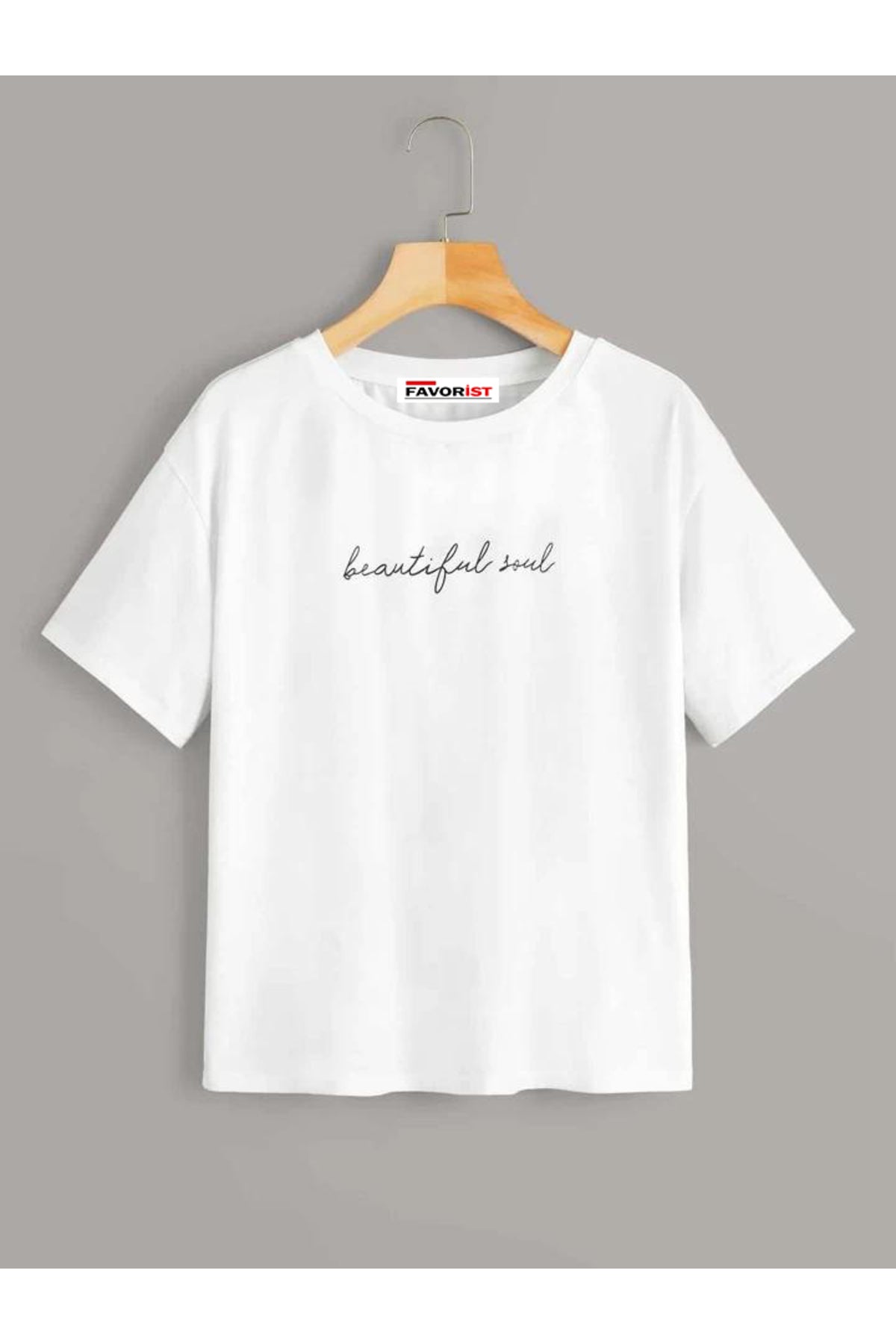Beautiful Soul Baskılı Oversize Geniş Kalıp Pamuklu T-shirt Unisex