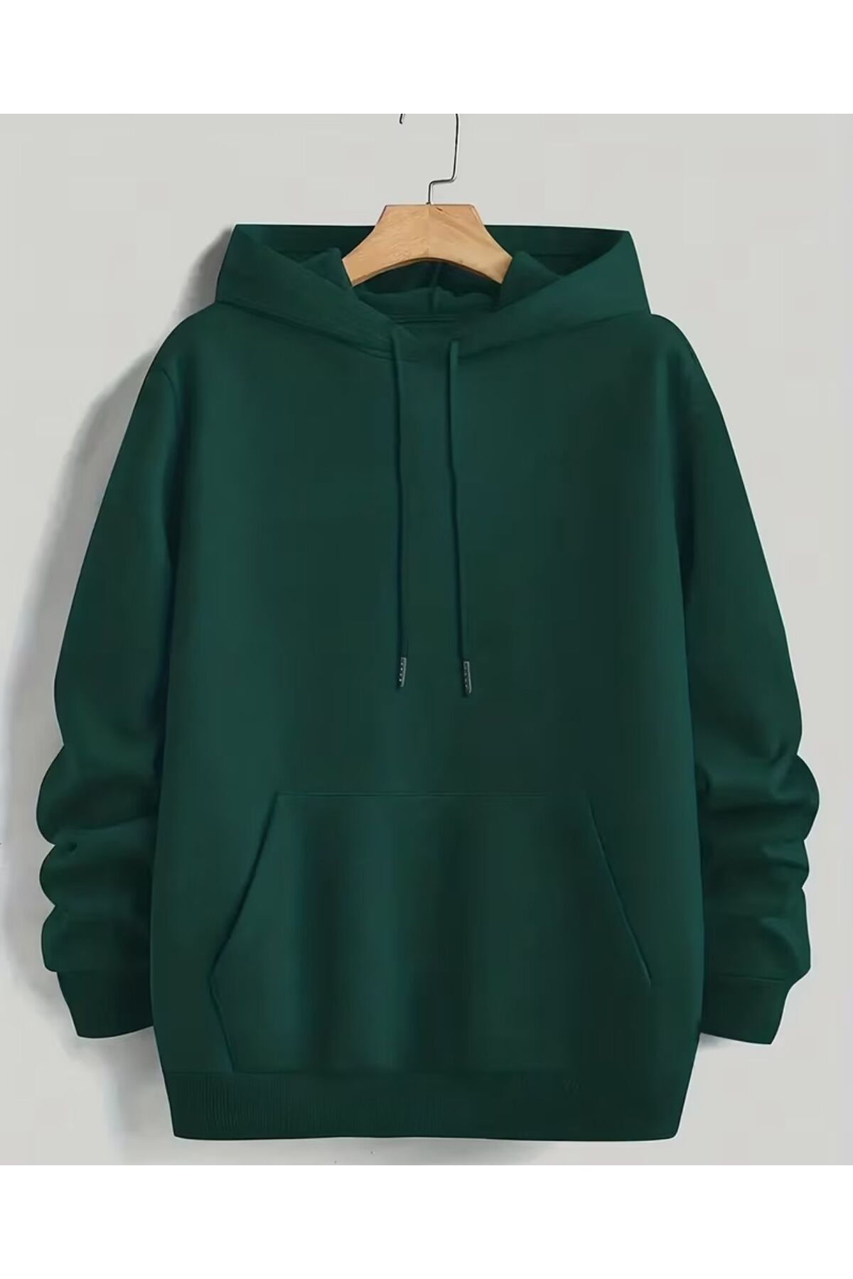 ERKEK KAPÜŞONLU DÜZ BASKISIZ SWEATSHİRT