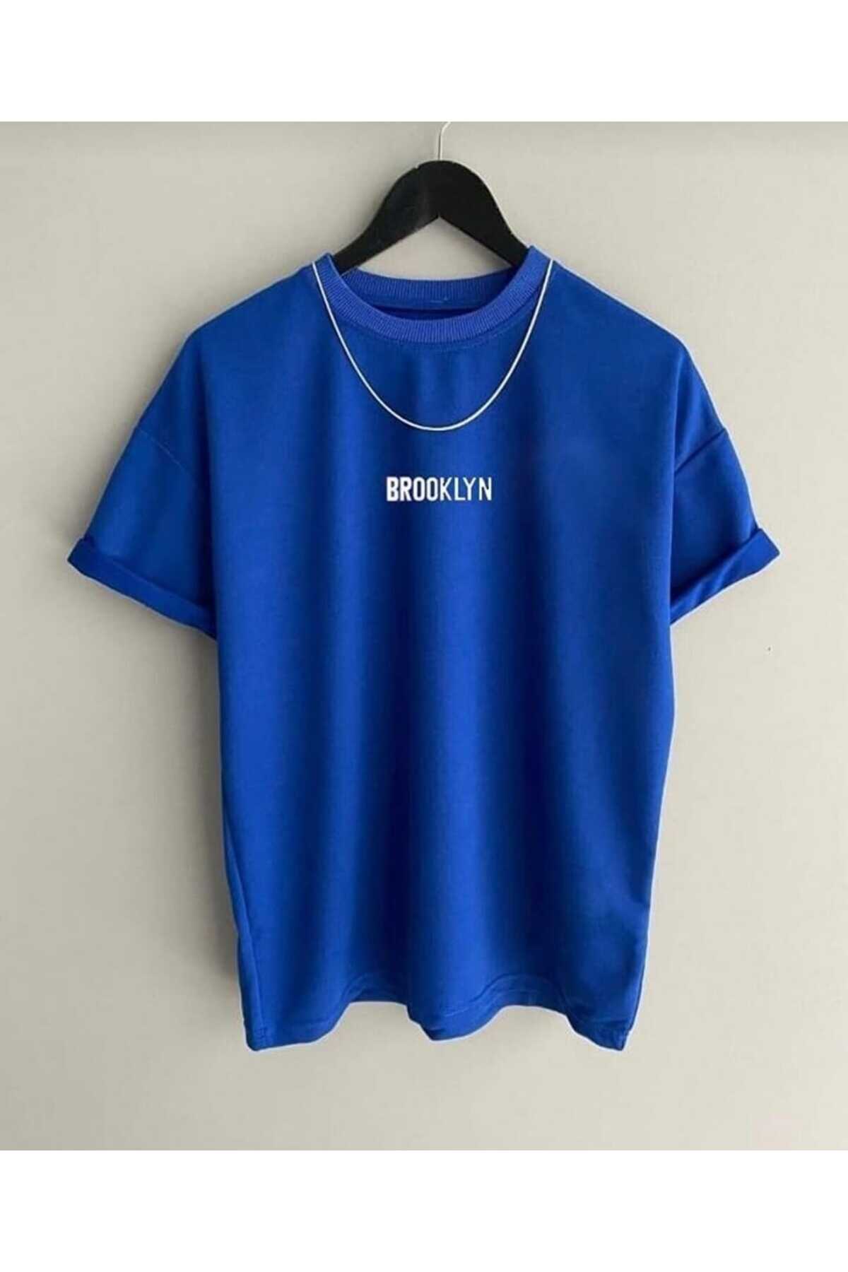Brooklyn Minimal Baskılı Pamuk Unisex Kısa Kol Tshirt