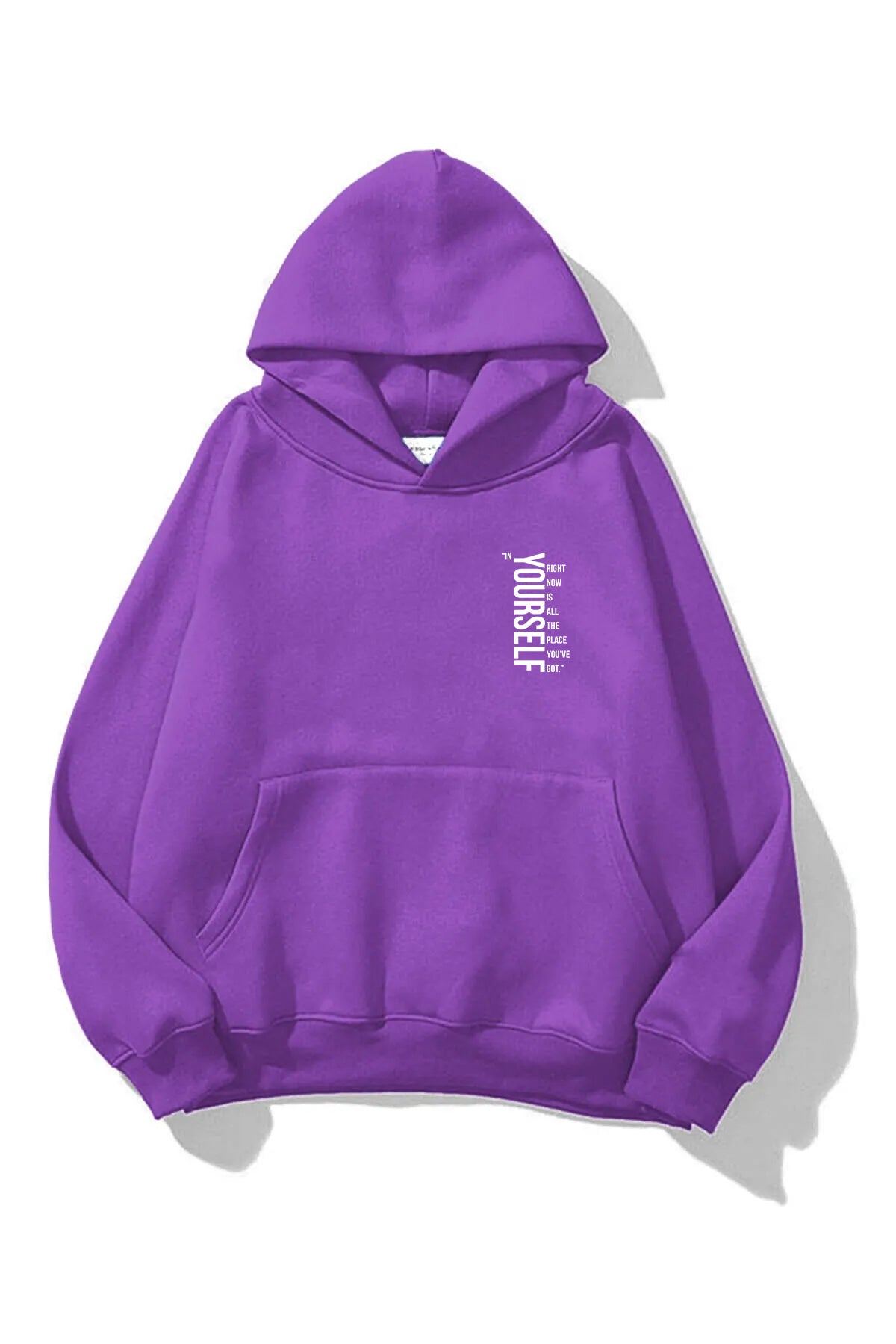 YOURSELF Baskılı Oversize Kapşonlu HOODİE Sweatshirt