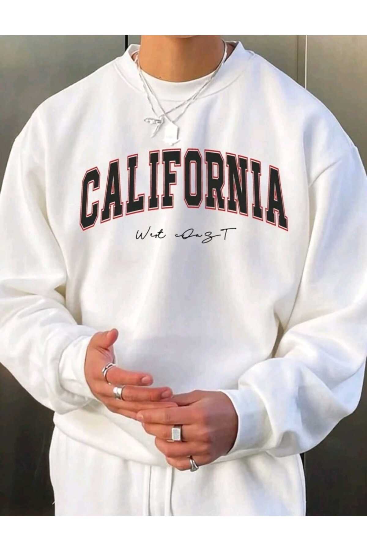 MIX baskılı pamuklu unisex oversize kalıp bisiklet yaka sweatshirt erkek giyim sweat