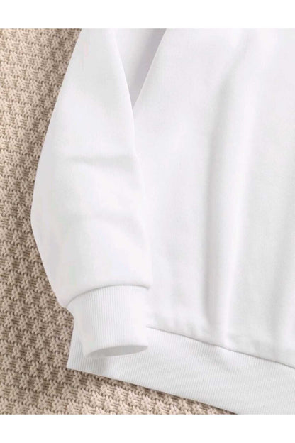 Bisiklet Yaka Sweatshirt Düz Baskısız ( SOFT ) Geniş Kalıp