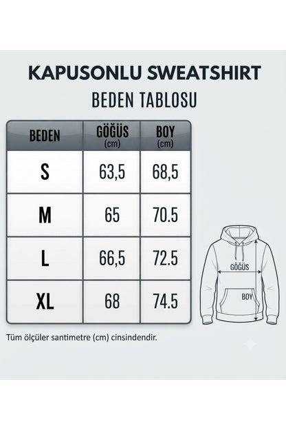 College New York Üç İplik Penye Erkek Kapşonlu Sweatshirt Oversize