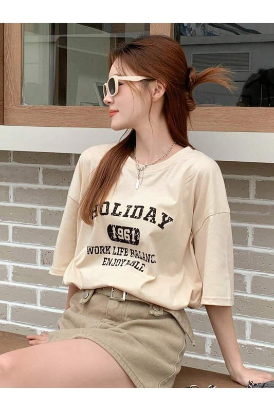 1961 Baskılı Pamuklu Kısa Kol (Oversize) Tshirt