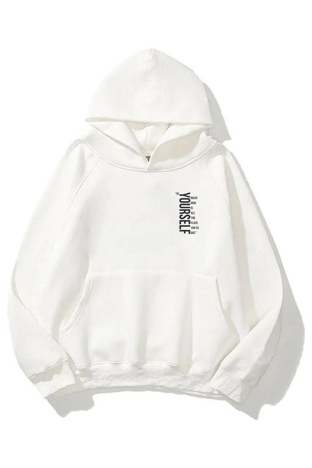 YOURSELF Baskılı Oversize Kapşonlu HOODİE Sweatshirt