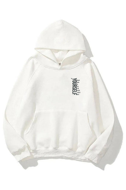 YOURSELF Baskılı Oversize Kapşonlu HOODİE Sweatshirt