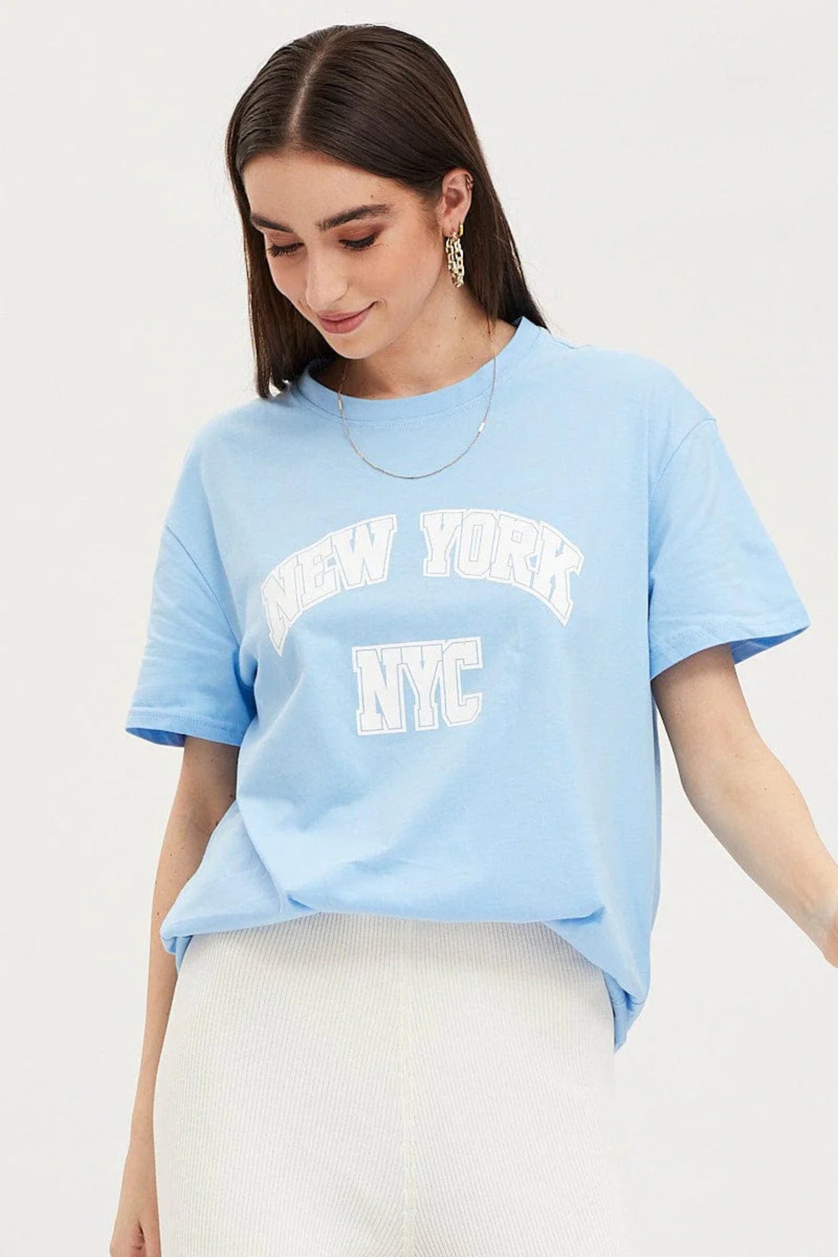 NYC Baskılı Unisex Kısa Kol (Oversize) Tshirt