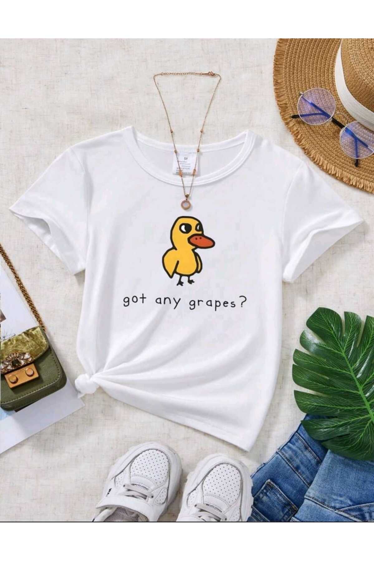 Çocuk Karışık Baskılı Bisiklet Yaka Pamuklu T-shirt