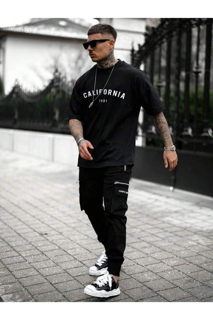 California 1991 Baskılı Erkek Tshirt ( Menswear)