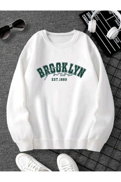 FOREVER BROOKLYN BİSİKLET YAKA SWEATSHİRT