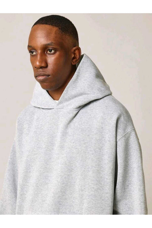 Basic Baskısız Pamuklu Oversize Kapüşonlu