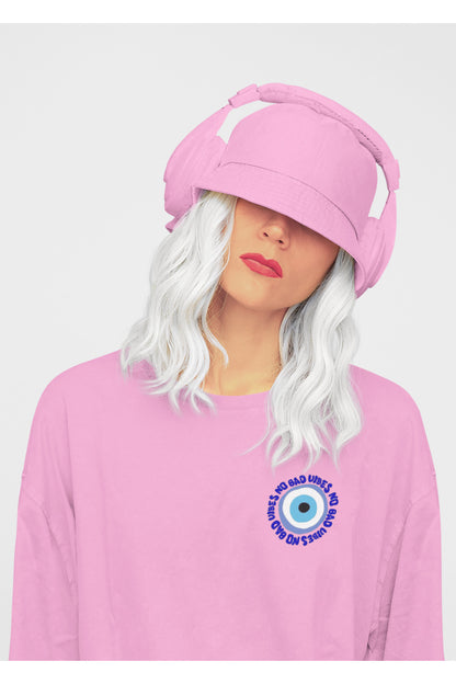 No Bad VIBES Oversize Geniş Kalıp Pamuklu T-shirt Unisex