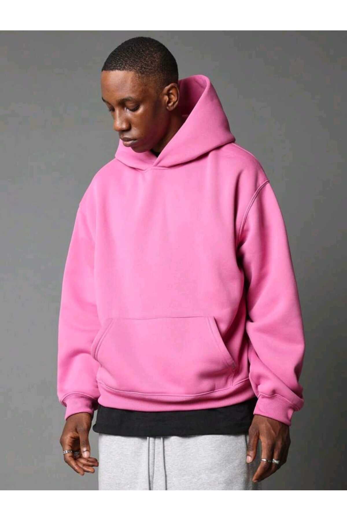 Unisex Basic Baskısız Pamuklu Oversize Kapüşonlu