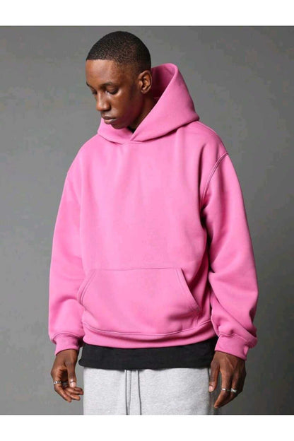 Unisex Basic Baskısız Pamuklu Oversize Kapüşonlu