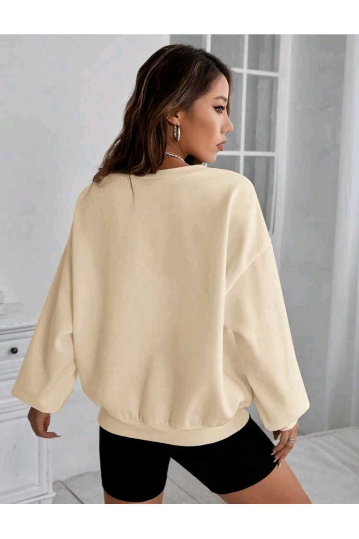 PRETTY GIRL Baskılı Süper Kalite Bisiklet Yaka Sweatshirt