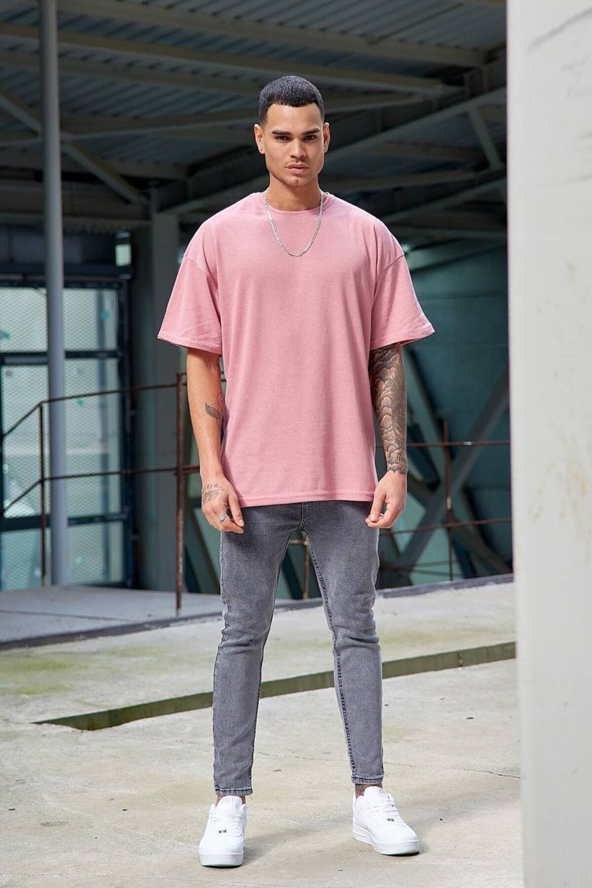 Oversize Düz Baskısız Spor Tshirt