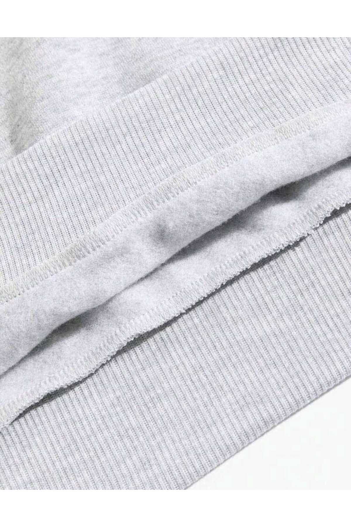 Sevimli Ayı Baskılı Bisiklet Yaka Oversize Pamuklu Sweatshirt ( GENİŞ KALIP )