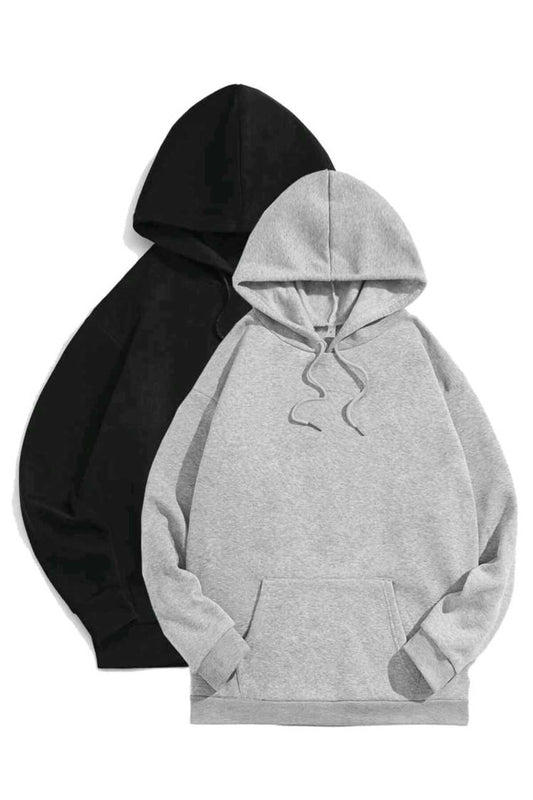 2'li Paket Sweatshirt Hoodie Spor Oversize Kapşonlu : Unisex