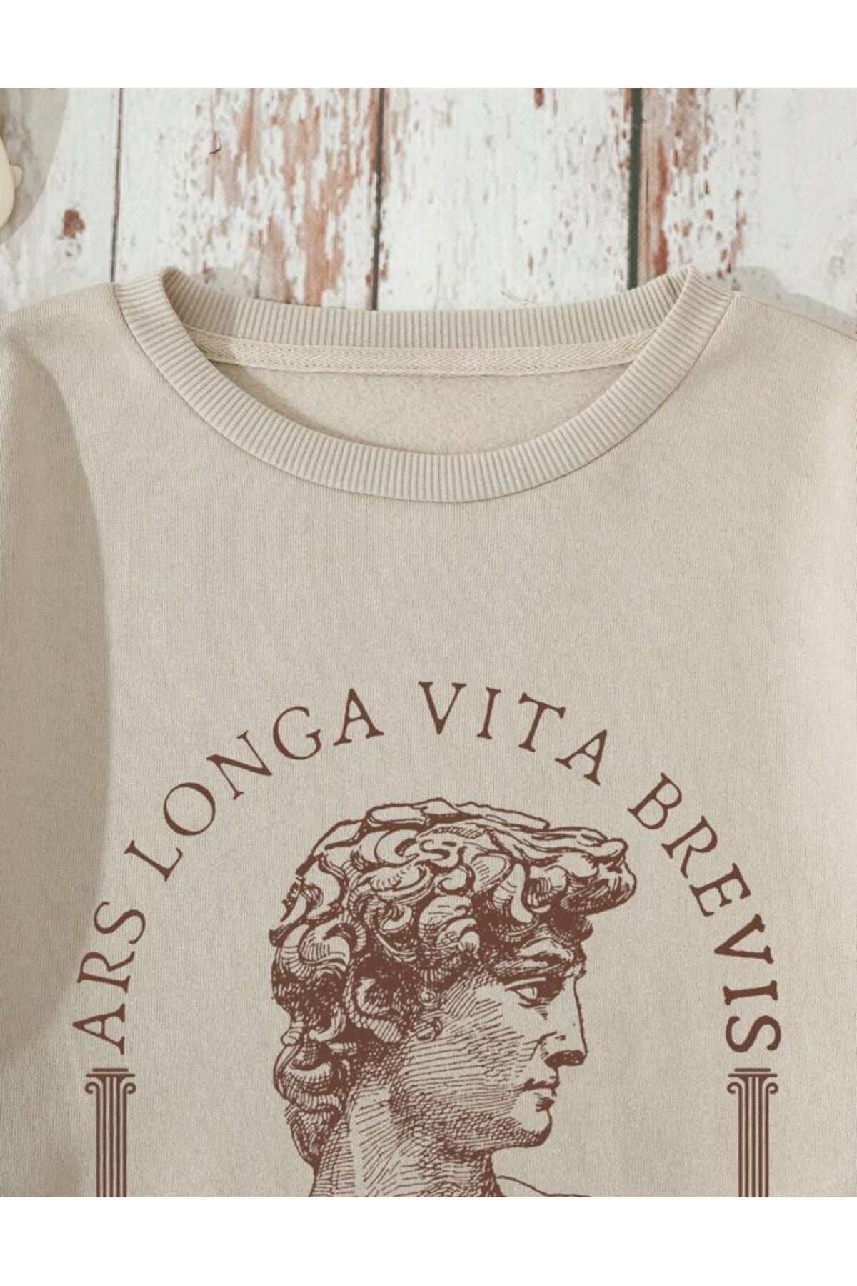 LONGA VİTA Baskılı Bisiklet Yaka Sweatshirt