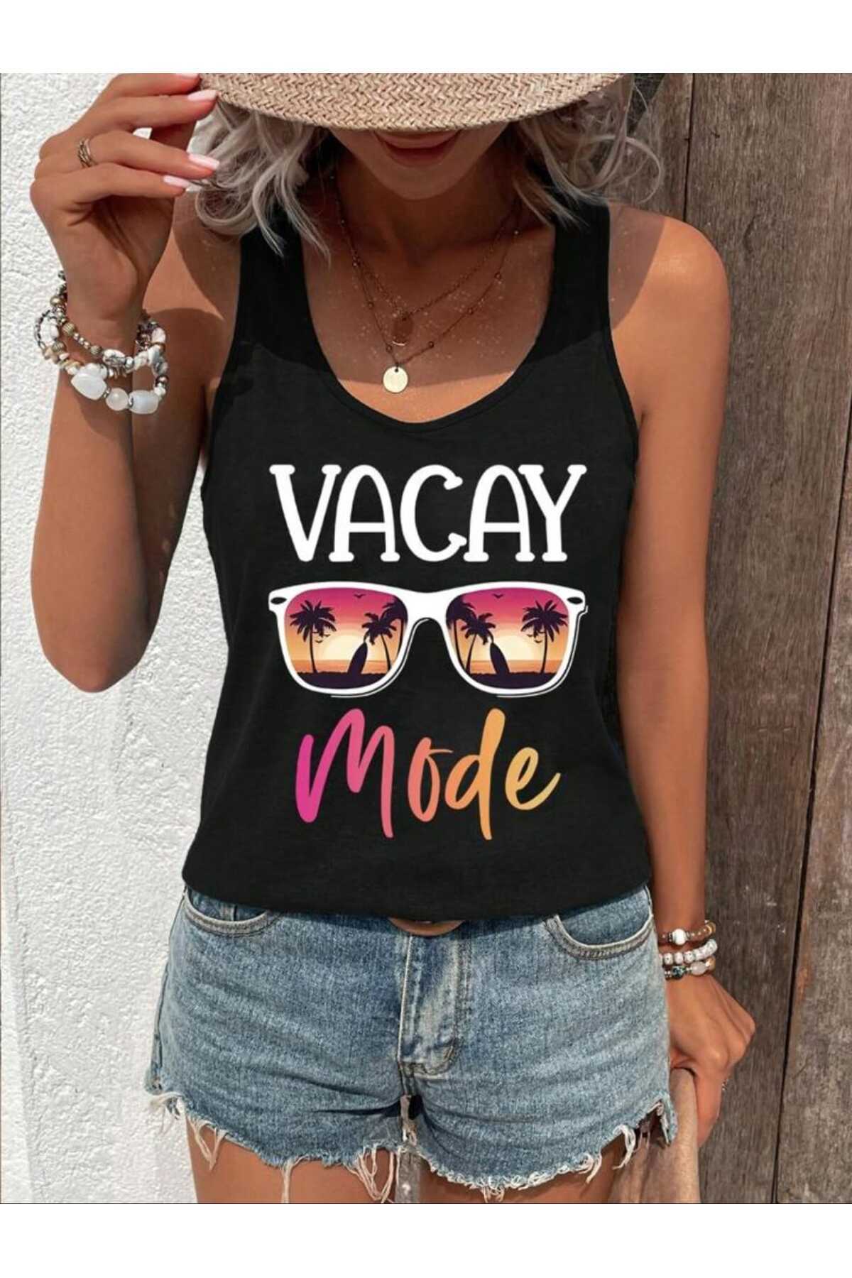 Omuzu Açık MİX Kadın Pamuklu Kolsuz Yazlık T-shirt Atlet