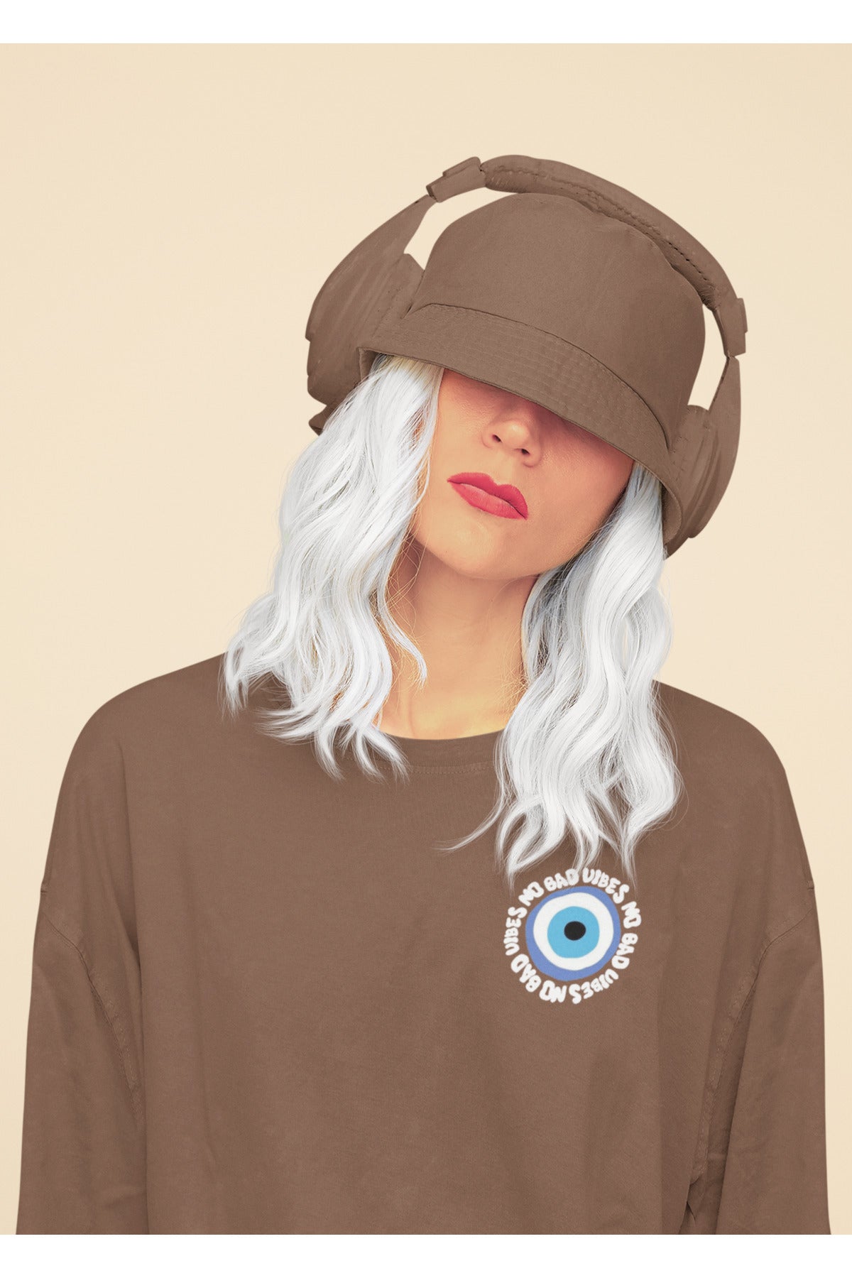 No Bad VIBES Oversize Geniş Kalıp Pamuklu T-shirt Unisex