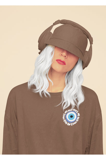 No Bad VIBES Oversize Geniş Kalıp Pamuklu T-shirt Unisex
