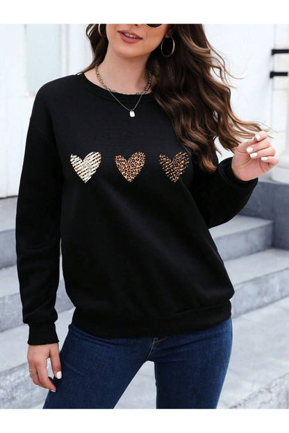 Siyah Karışık Bisiklet Yaka Sweatshirt Koleksiyonu