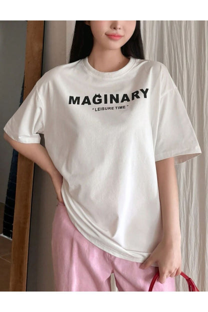 MAGINARY Baskılı Pamuklu Kısa Kol (Oversize) Tshirt