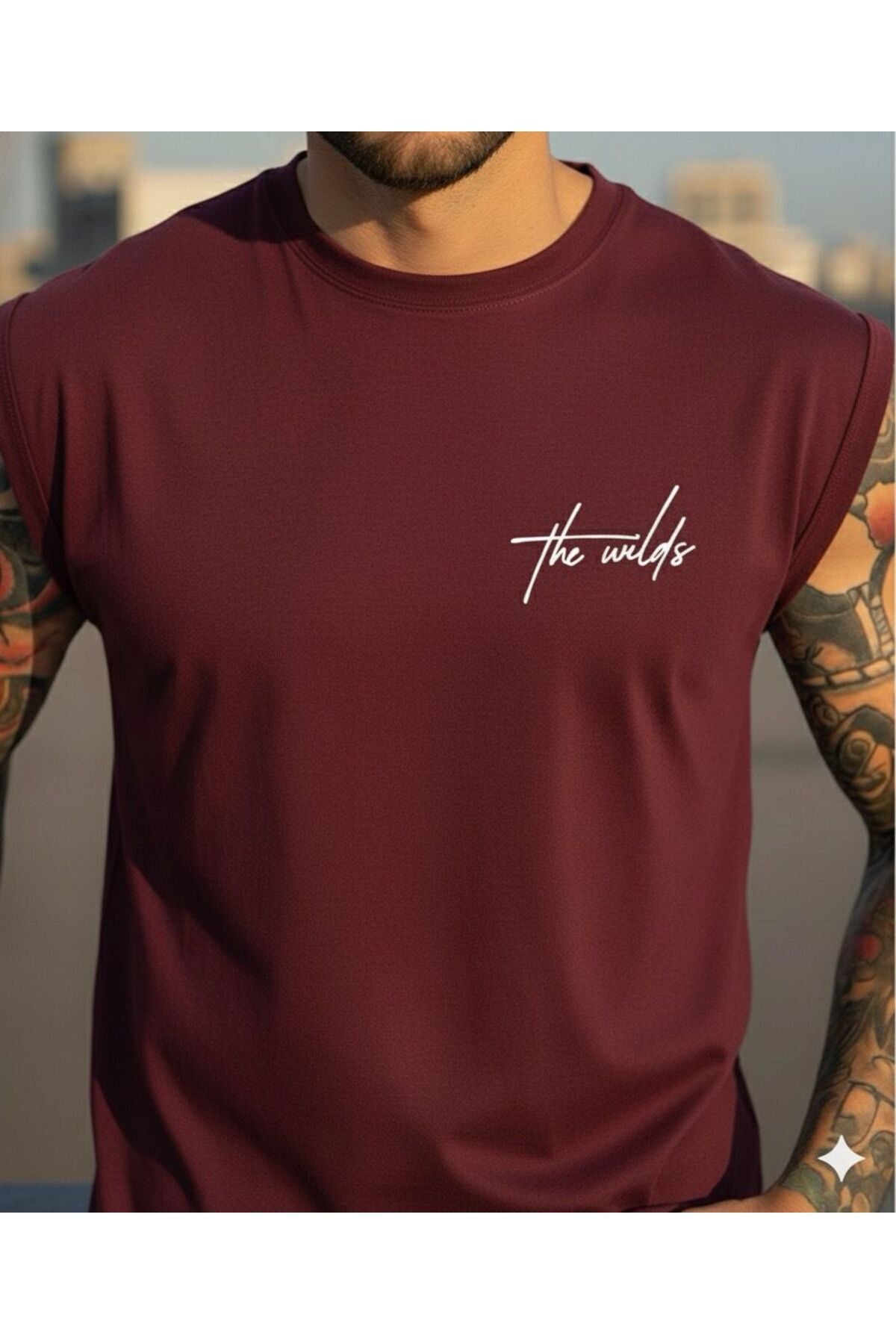 THE WILDS Baskılı Erkek Sıfır Kol Sporcu Kolsuz Tshirt