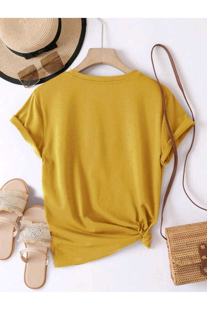 Düz Baskısız Basic Yazlık Kadın Tshirt