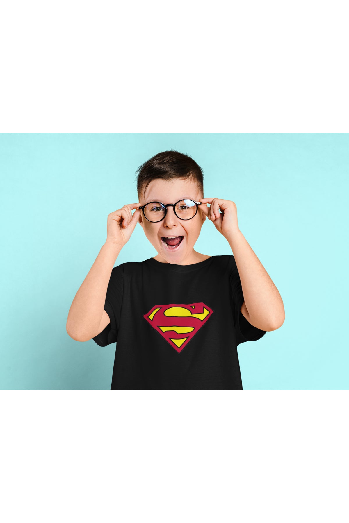 Çocuk Relax Baskılı Bisiklet Yaka Pamuklu T-shirt