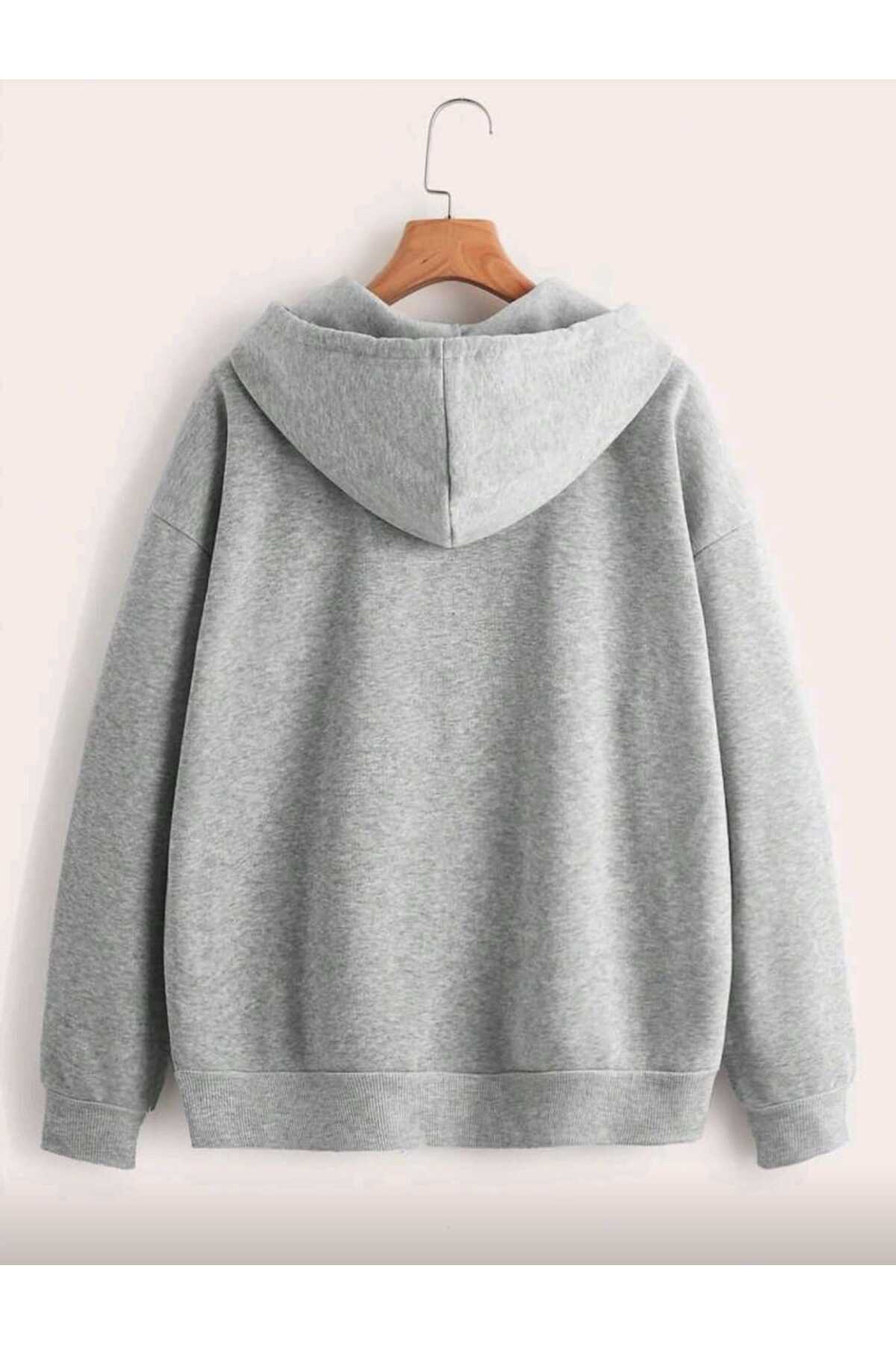 Fermuarlı Kalın Kışlık Şardonlu Unisex Sweatshirt
