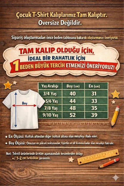 Türk Bayrağı ve ATATÜRK Baskılı Özel Çocuk Tshirt