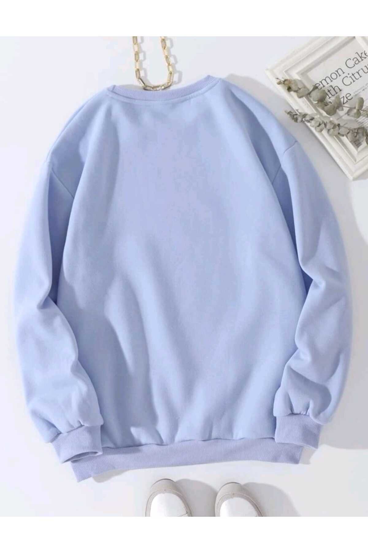 Prime Baskılı Bisiklet Yaka Sweatshirt