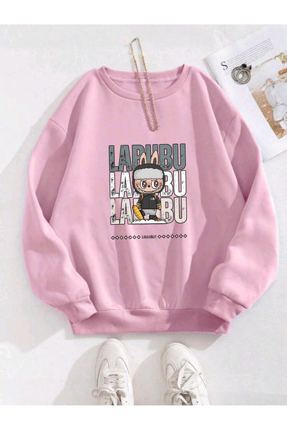 LABUBU Sweatshirt Unisex Pamuklu Şardonlu