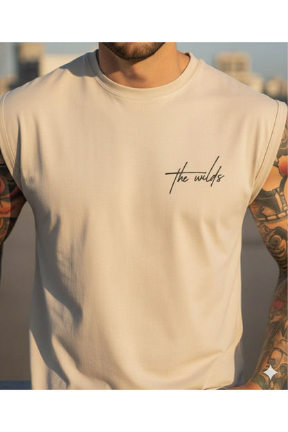 THE WILDS Baskılı Erkek Sıfır Kol Sporcu Kolsuz Tshirt