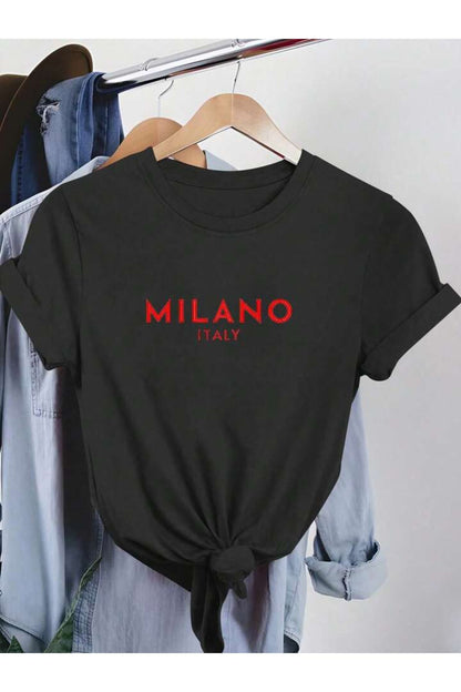 ITALY MILANO Unisex Pamuklu Kısa Kol (Oversize) Tshirt
