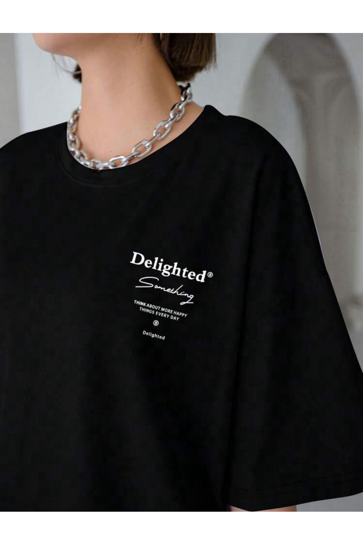 Delighted Baskılı Oversize Tshirt Serisi