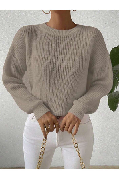 TRİKO Örme Oversize Bisiklet Yaka Kazak BTK