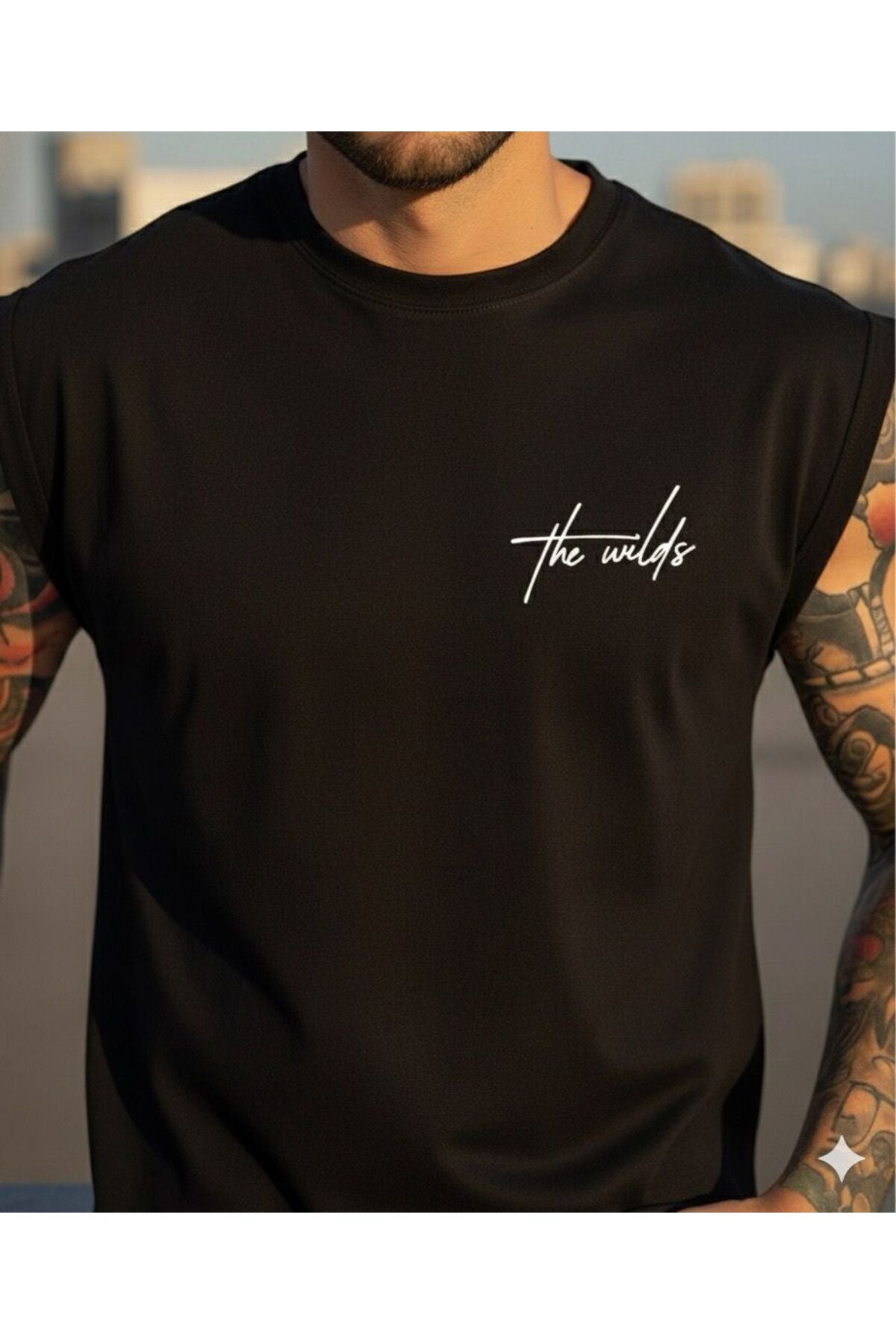 THE WILDS Baskılı Erkek Sıfır Kol Sporcu Kolsuz Tshirt