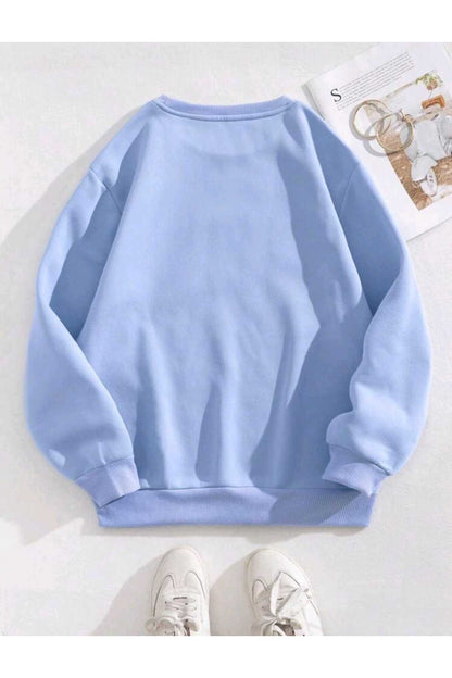 GRATITUDE OVERFLOW Baskılı Bisiklet Yaka Pamuklu Unisex Sweatshirt