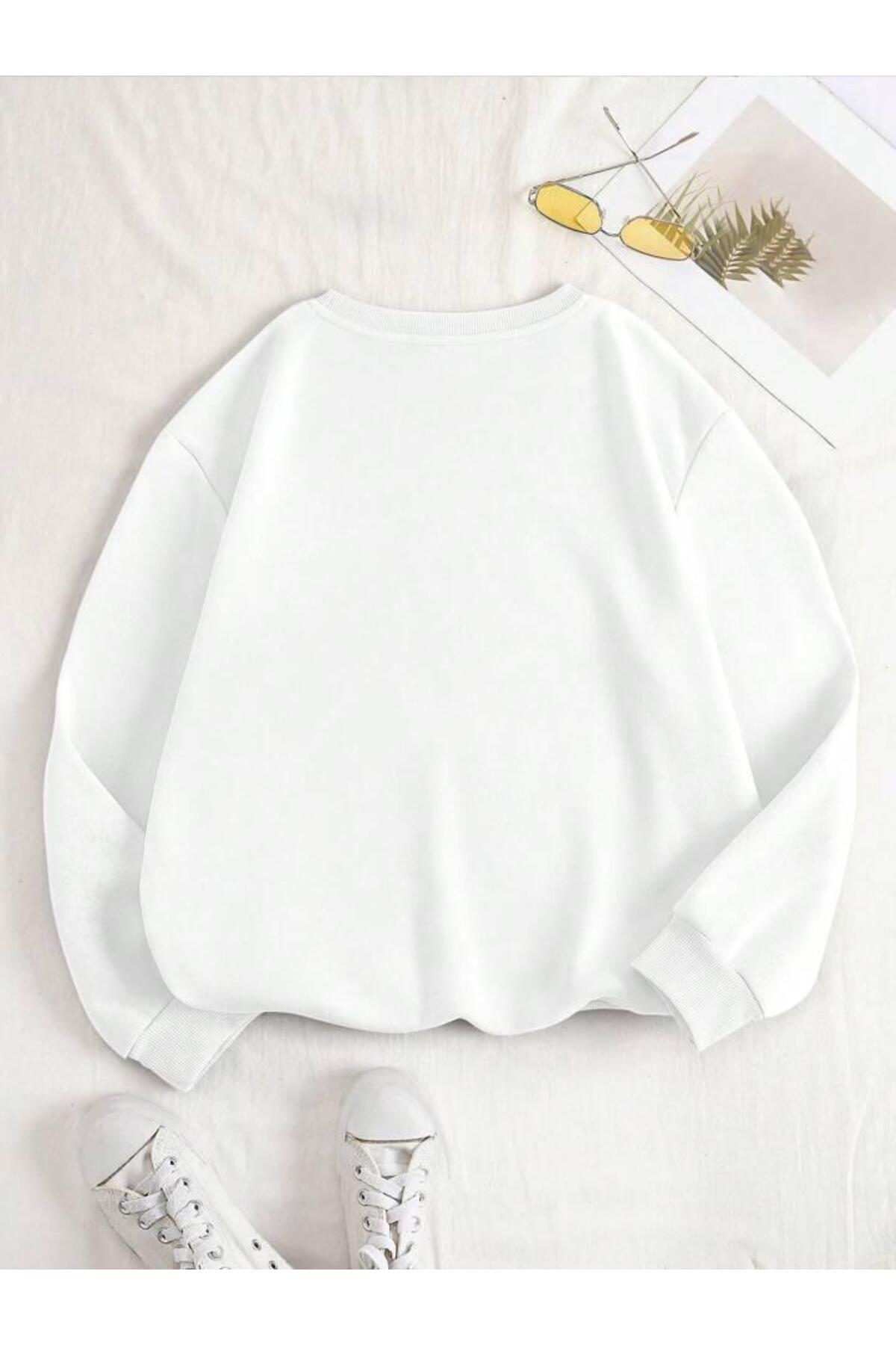 Sweatshirt Sunshine Baskılı Bisiklet Yaka