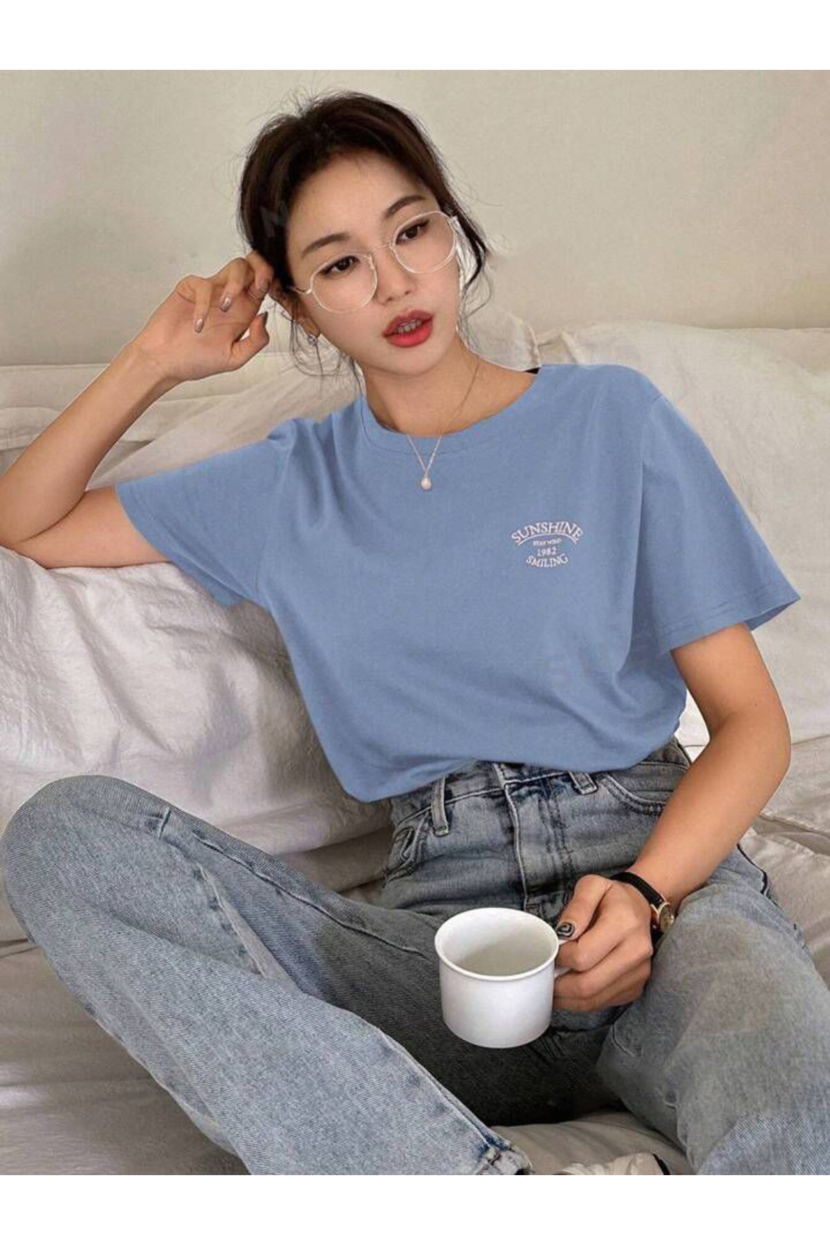 SUNSHINE Baskılı Oversize Tshirt